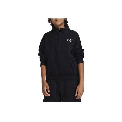 Nike SS23 Einfarbig Stehkragen Reißverschlusstasche Sweatshirt Kinder Sweatshirt Schwarz DV3109-010