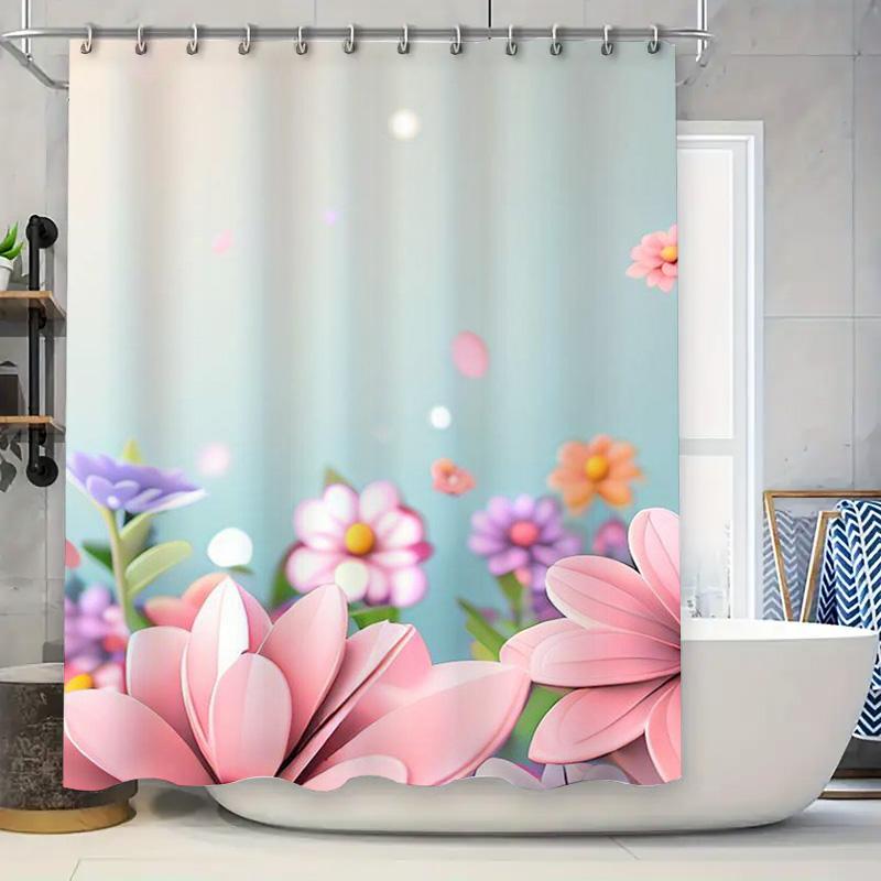 

3D Printed Decorative Bathroom Shower Curtain with Cute Frog Design for Kids Waterproof Fabric Water Repellent Bath Liner Modern 90x180cm