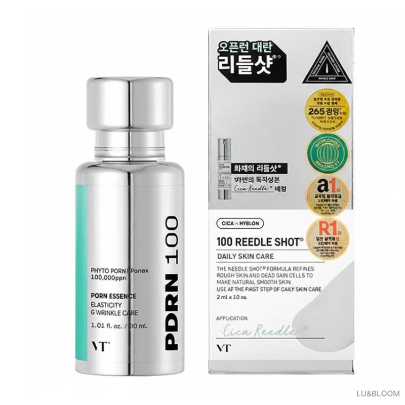 VT COSMETICS Эссенция PDRN 100 мл + Пакетик-стик Reedle Shot 100 (10p) набор (+Бесплатный подарок)