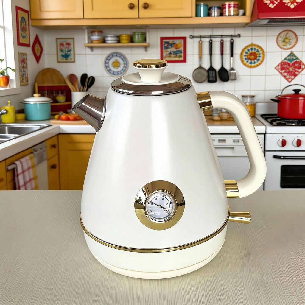 Retro Electric Kettle with Temp Display