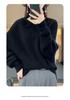 Women's Soft V-neck Sweater - 2026 Autumn/Winter Loose Knit Long Sleeve Pullover Top