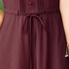 Pa Si Te Summer Lapel Short Sleeve Mid-Length Dress