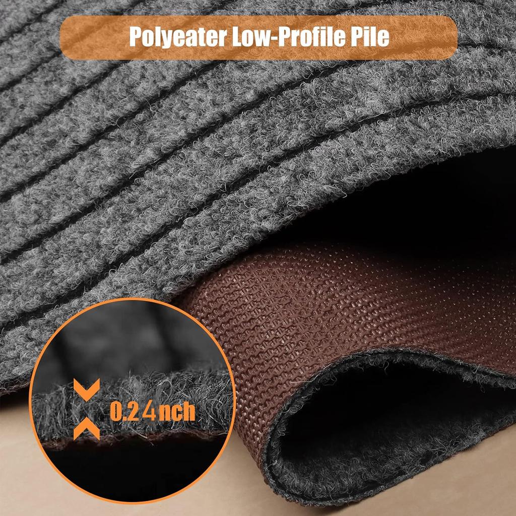 Caravan Outdoor Step Snow Resistant Mat Non-slip Door Mat Solid Color Striped Kitchen Carpet Floor Mat Easy To Clean for Kitchen