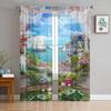 European Courtyard Window Treatment Tulle Modern Sheer Curtains for Kitchen Living Room the Bedroom Curtains Decoration