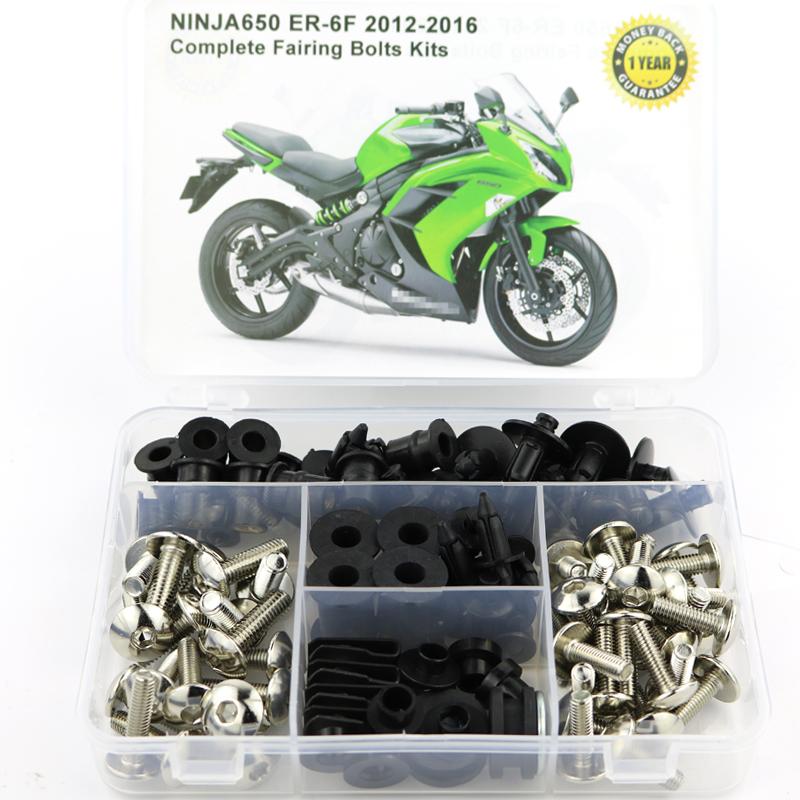Fit For Kawasaki Ninja 650 ER-6F ER6F 2012 2013 2014 2015 2016 Full Fairing Kit Motorcycle Steel Screws Nuts Fairing Clips