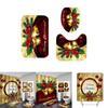 Festive Christmas Bathroom Set With Waterproof Shower Curtain And Non-slip Mats