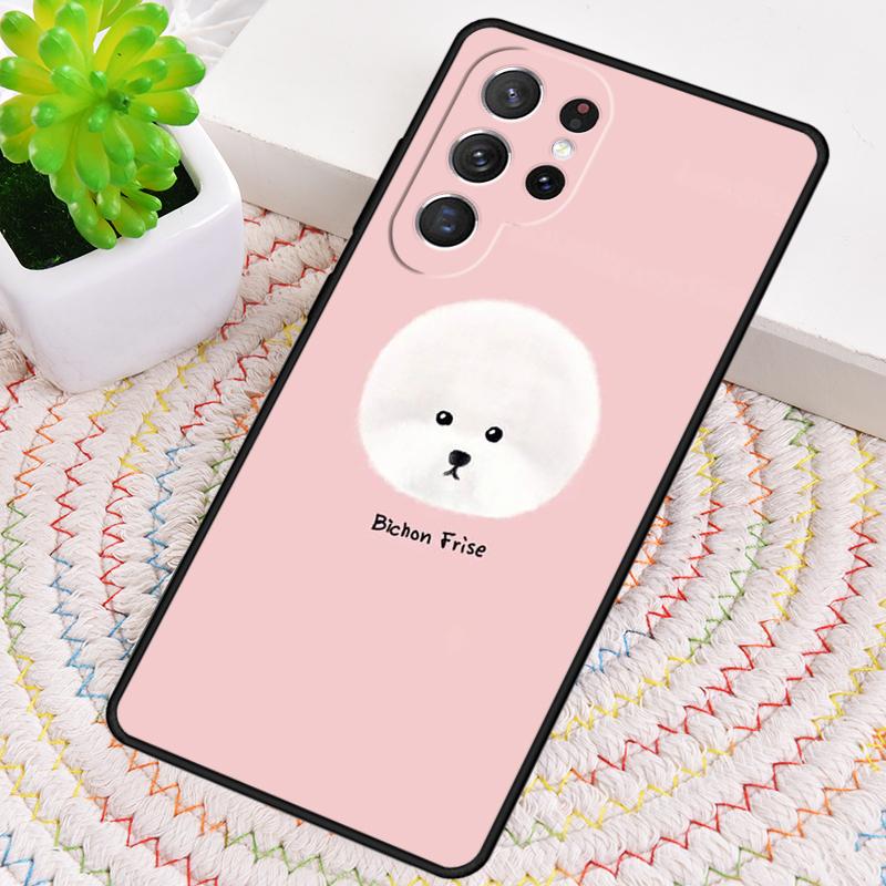 Cute Cartoon Bichon Frise Phone Case for Samsung Galaxy note 10 pro S26 Ultra S23 S24 FE S25 S21 S22 PLUS shockproof Cove