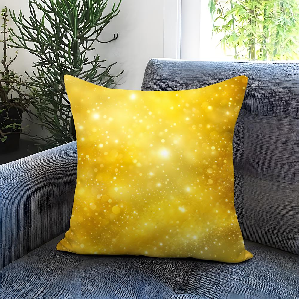 Golden fine light spots Cushion Cover Comfortable Reversible Pillow Cover Ideal for Car Sofa Bedroom Beyond