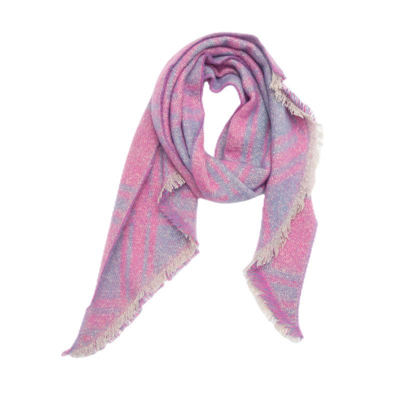 Diagonal Scarf Fashion Women Shawl Yarn Rhombus Shawl Circle Keep Warm