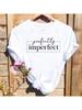 Wounisex Letter Lovely Cute Style Print T-Shirts Fashion Graphic T Top Short Sleeve Spring Summer Shirt Female Tee T-Shirt
