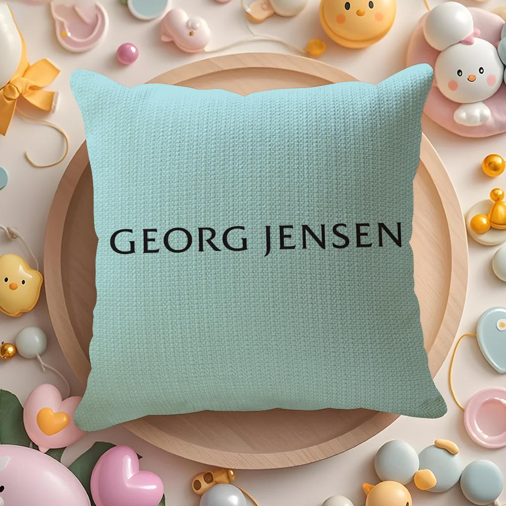 Luxury G-Georg J-Jensen Cushion Cover Natural Linen Organic Fabric Double-Sided Printing Sofa Home Decor Gift Pillow Cover