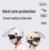 Durable Dual-Lens Motorcycle Half Helmet for Men & Women – Breathable, Sun-Protected, All-Season Safety