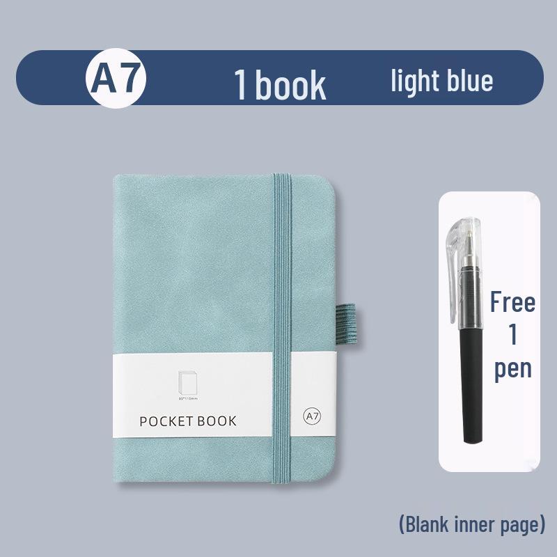 A7 Portable Leather Pocket Notebook with Elastic Band