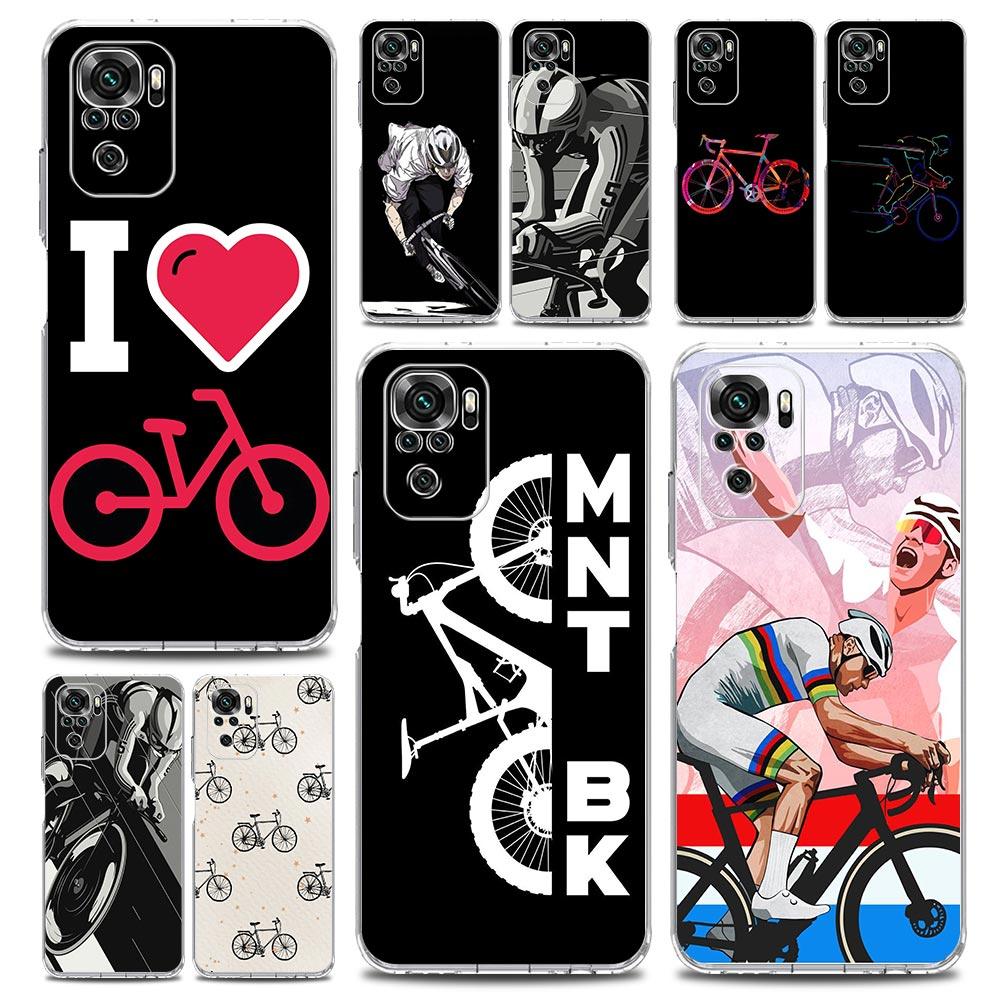 Phone Case For Xiaomi Redmi Note 15 14 13 12 4G 10 11 Pro Plus 5G 14C 13C 12C 10C 7 Clear Cover Mountain Bike Cycling Art