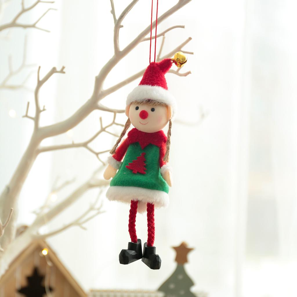 1pcs Christmas Elves Stuffed Plush Dolls Hanging Ornaments Xmas tree Decor cute Boy Girl Elf Pendant Kids Gifts Updated Year noel