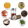Food Grade Glass Rotating Spice Rack Stainless Steel Seasoning Jar Set  Condiment Organization