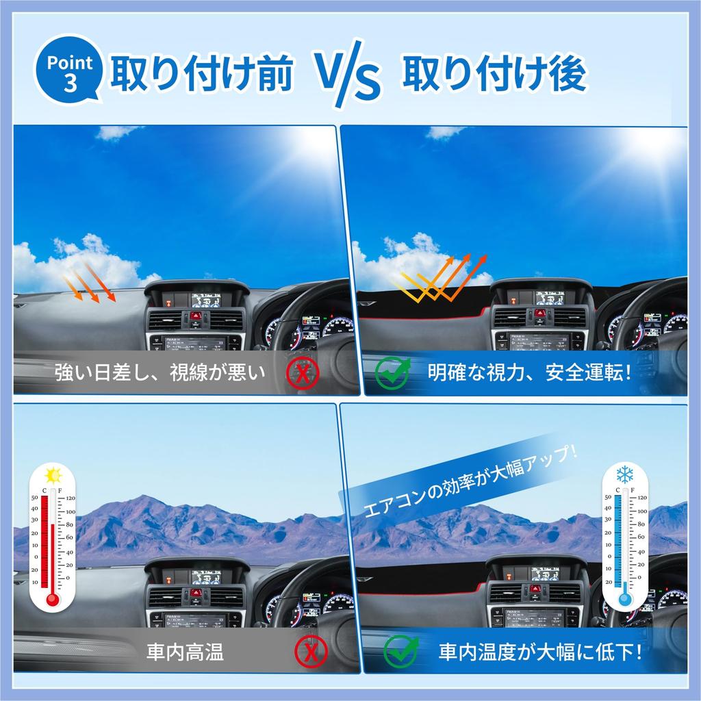 FUELHOOD Compatible with Subaru Levorg Dashboard Protective Sun Heat Reduced Scratch Clear Polyester Black with Red Interior Accessories (VN Series)