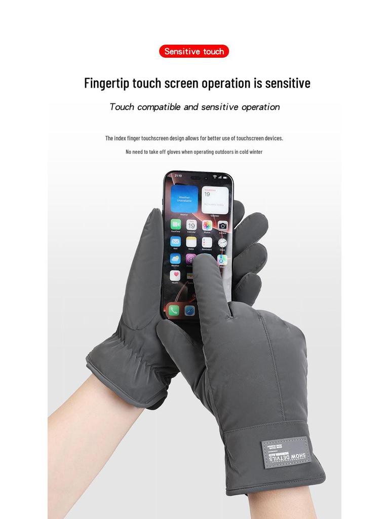 Gants d'hiver doublés coupe-vent pour homme pour le cyclisme et la moto