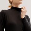 Women's Cotton Mid-Neck Thermal Top - Solid Color, Warm Autumn/Winter Base Layer Shirt