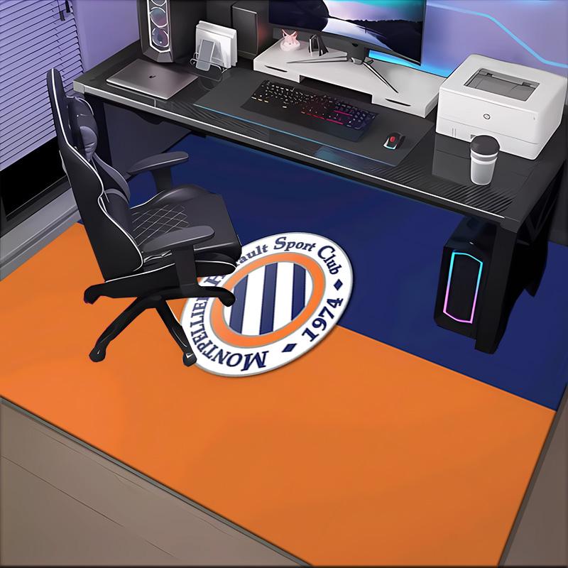 Montpellier Sc Crest Rug for Living Room, Game Rooms, Office, Bedroom, Office Floor Mat Playful Design, fan gifts Christmas decor