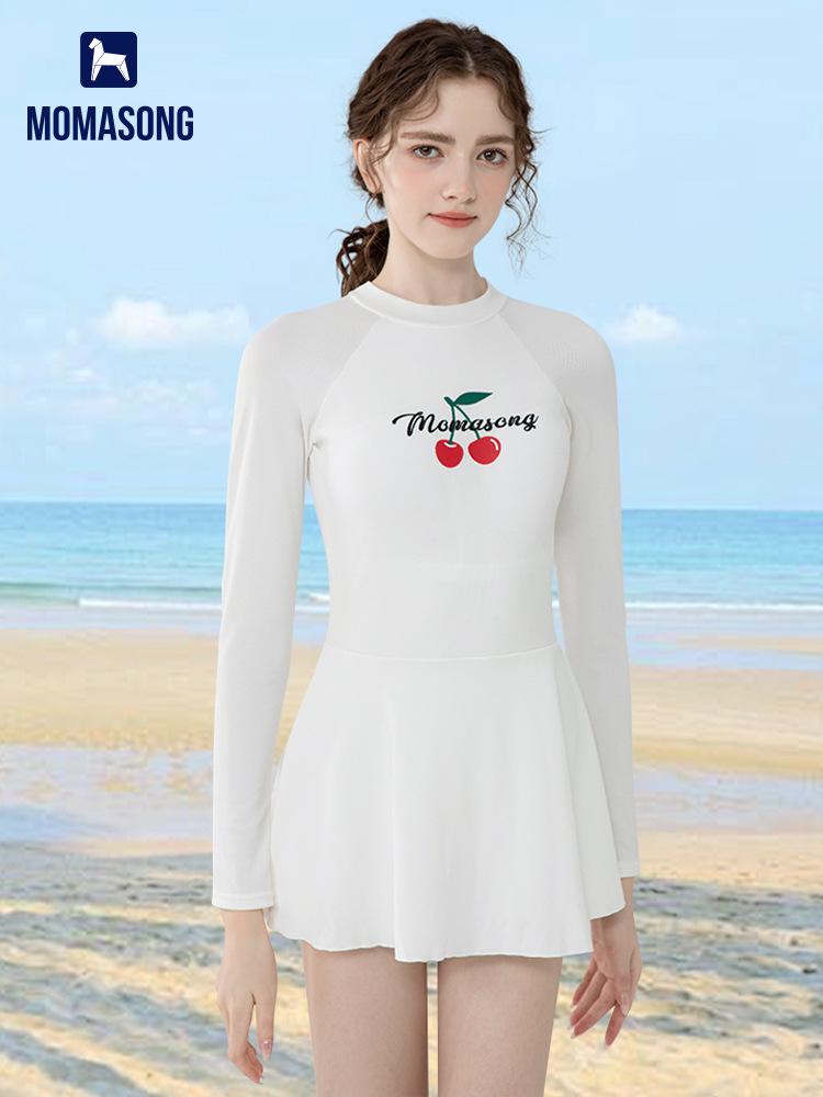 Women's Long Sleeve Skirt Swimsuit & Girls' Cute Conservative Swimwear Set