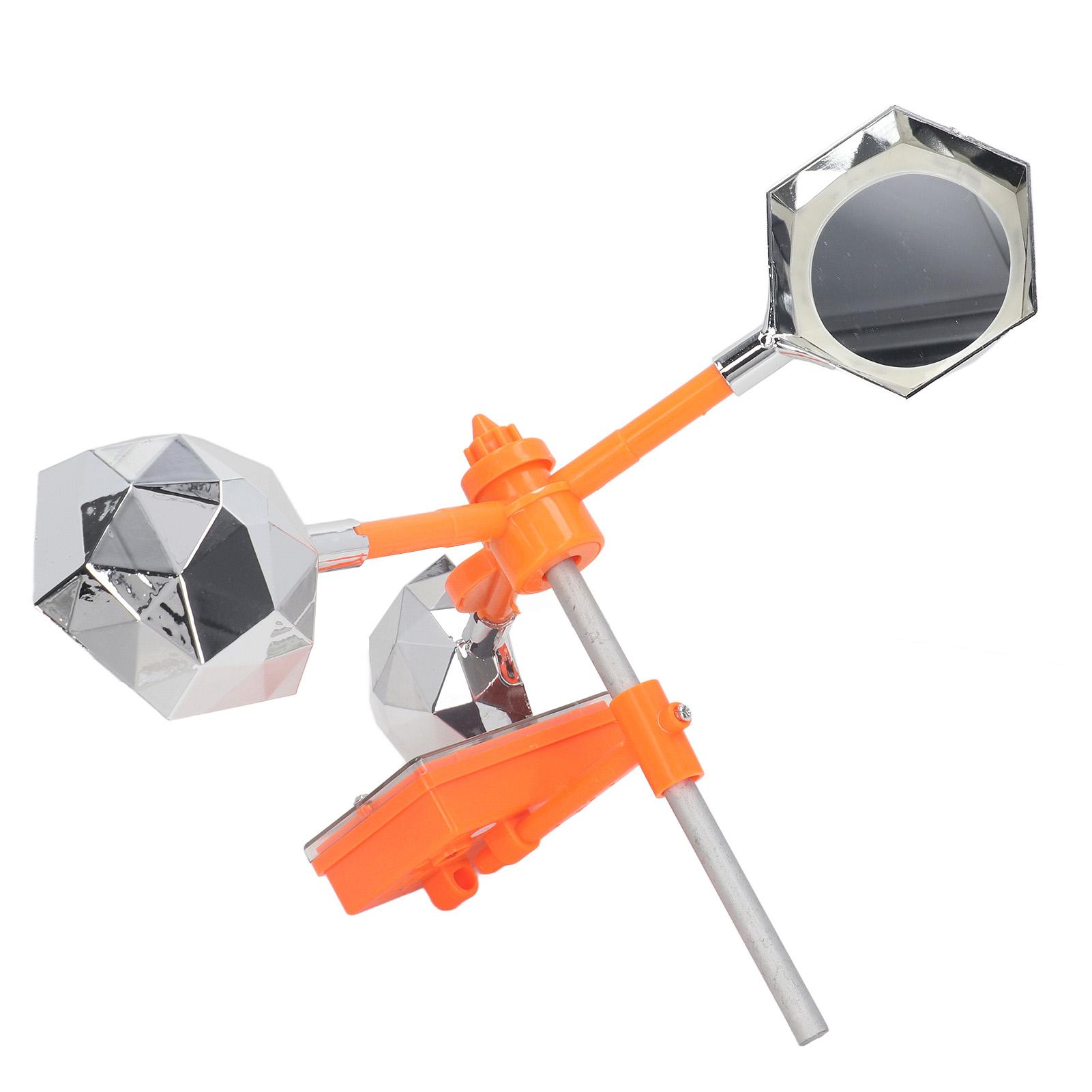 Белый солнечный световой отпугиватель птиц, вращающийся на 360 °, солнечный мигающий отпугиватель птиц для фермы