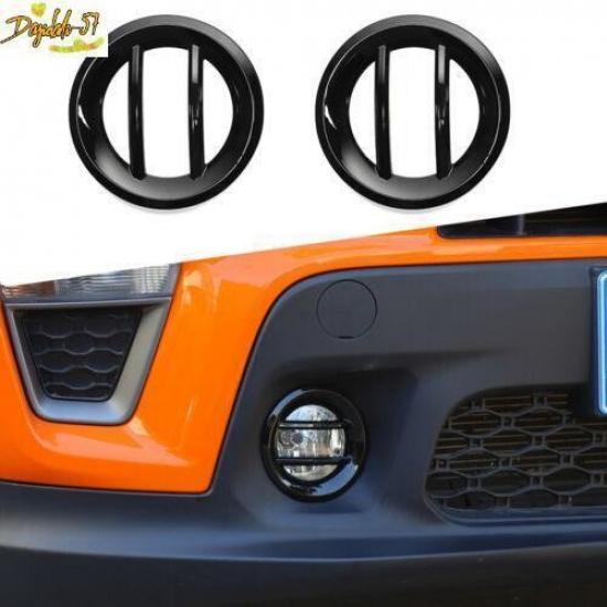Pair Front Fog Light Lamp Cover Trim Bezels For Jeep Renegade + Black New