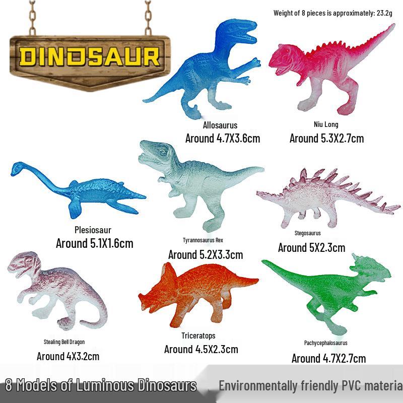 Glow-in-the-Dark Soft Rubber Dinosaur Toy for Kids