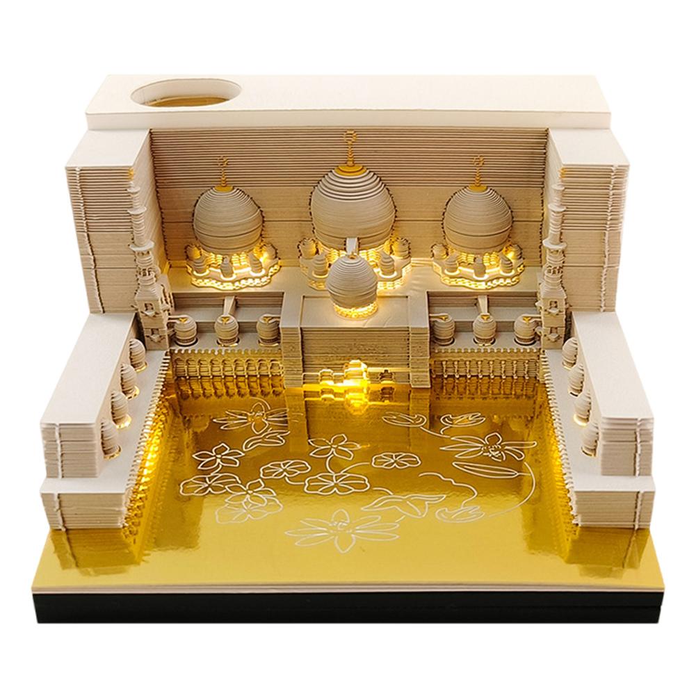 2024 Calendar Memo Pad 3D Carving Notepad Tear Off Paper Memo Pad Block Notes Creative Cherry Blossom Tree Calendar Ornaments