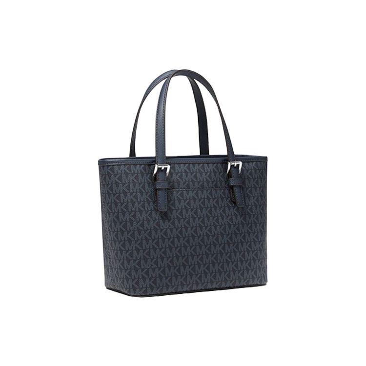 Michael Kors Jet Set Monogram Vintage Zipper Tote Bag Women Tote Bag Navy-Blue 35T9STVT0B-ADMIRAL