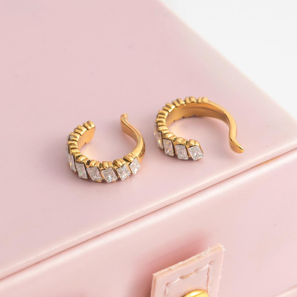 Light Luxury High-end Zircon Earless Earclip Earrings Earrings