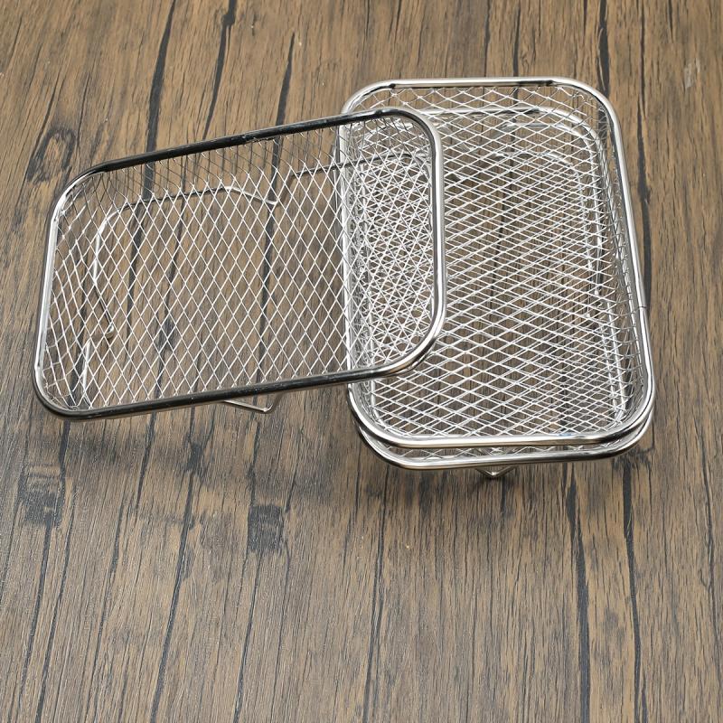 Edelstahl-Luftfritteusen-Rack, 3-stufiger Dörrkorb, ofenfester Kochrost, spülmaschinenfest, runder Grillrost, langlebiges, leicht zu reinigendes Zubehör