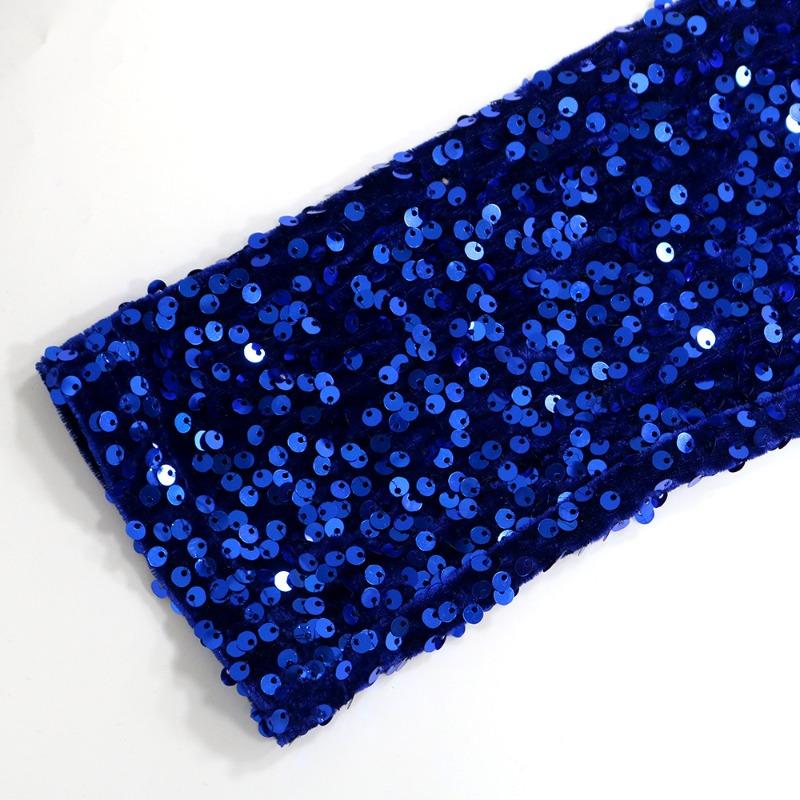 Women's New Fashion Sexy One-shoulder Models Sequins Open Package Hip Bodycon Dresses