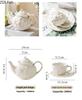 Emboss Ceramic Teapot Black Tea Cup Saucers Set Retro Afternoon Tea Coffee Cup Saucer Couple Cup Set Home Creative Drinkware Mug