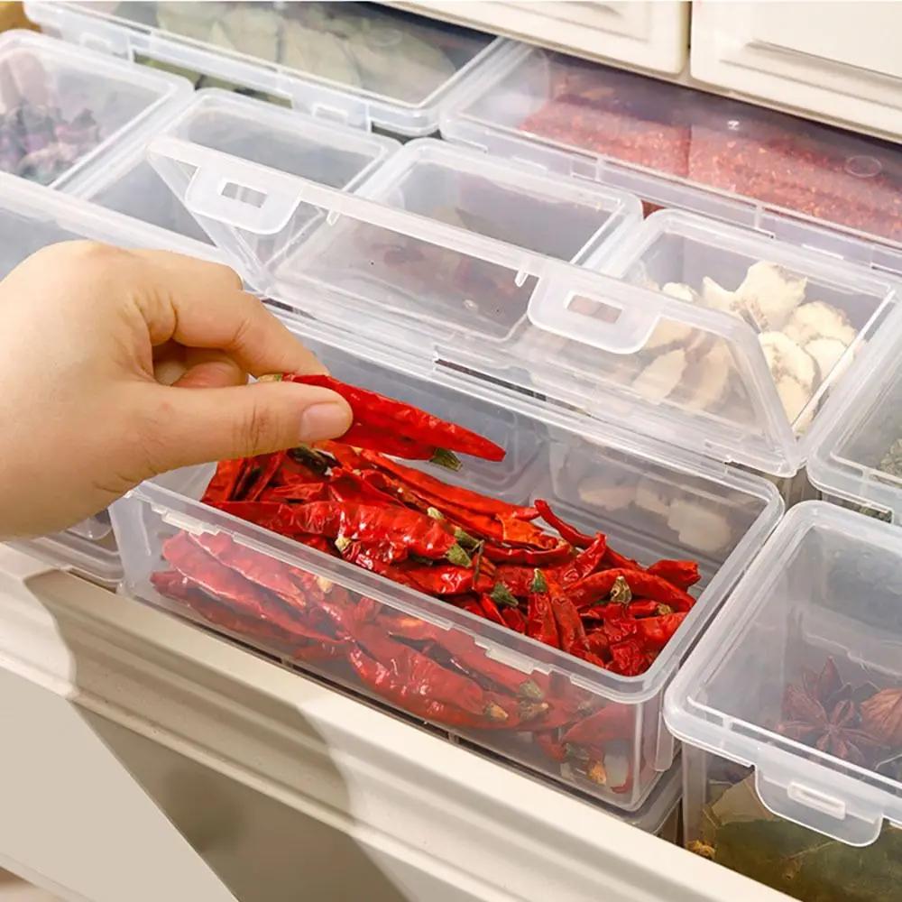 Kitchen Storage Box Cereals Moisture-proof Sealed  Lid Stackable Plastic Storage Bottle Home Refrigerator Airtight Tank