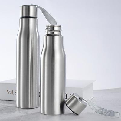Botella de agua deportiva de acero inoxidable de 500 ml/1000 ml, de una sola capa, resistente, para viajes, acampadas, para bebidas deportivas