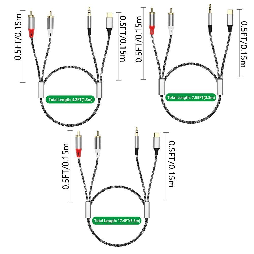 Y Splitter Cable Audio Aux Adapter 3.5mm To RCA Audio Conversion Cable  Car Audio