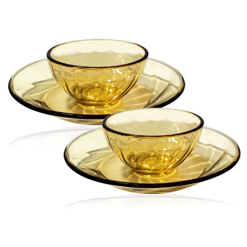 VISIONS 4-Piece Amber Heat-Resistant Glass Tableware Set