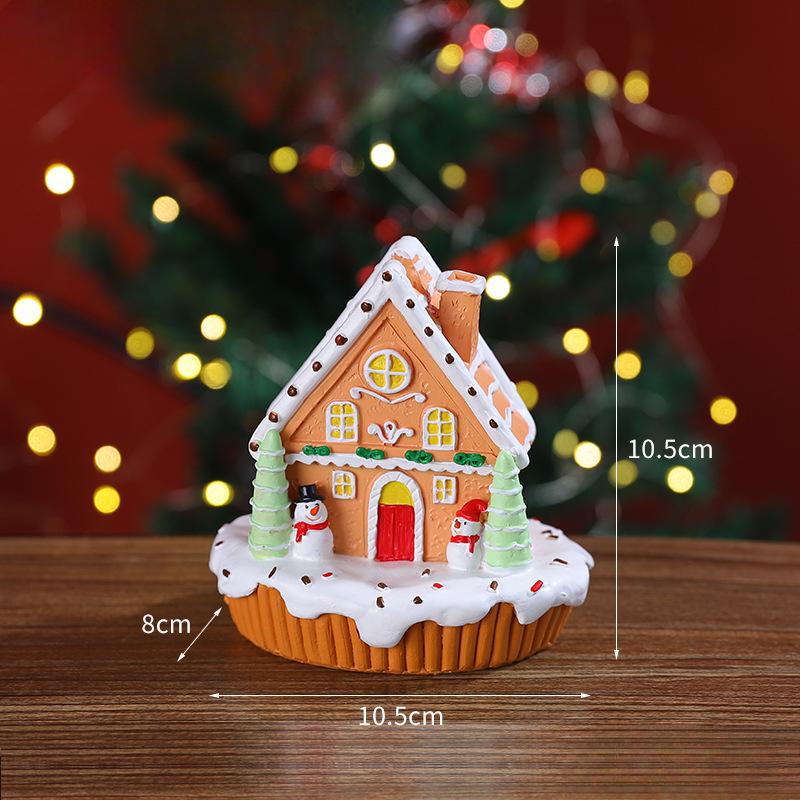

Пряничный человечек Рождественский снежный домик Фигурка, Атмосферное украшение Сценическая композиция, Реквизит Фигурка Snowman style