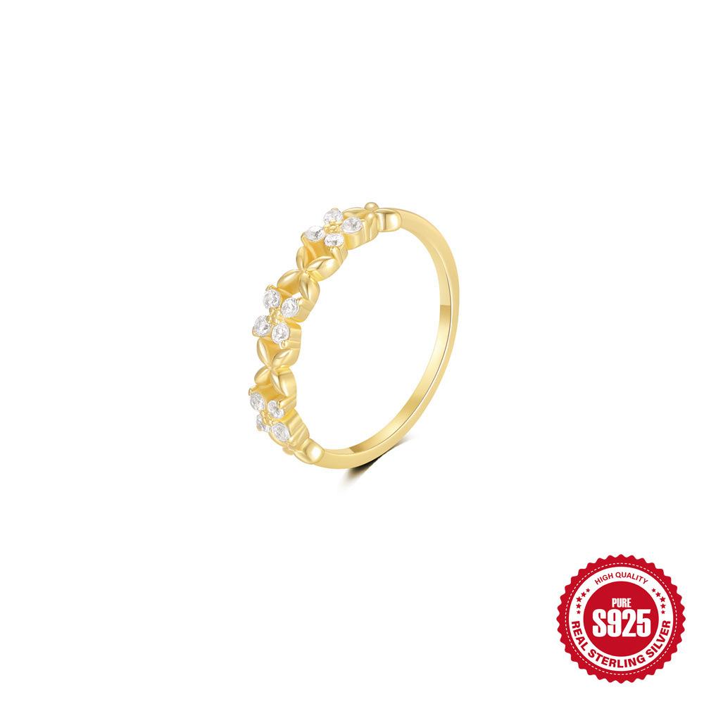 S925 Silver Water Drop Diamond Double-Layer Ring Women'S Niche High-End Sense Light Luxury Temperament Women'S Wind Cold Wind