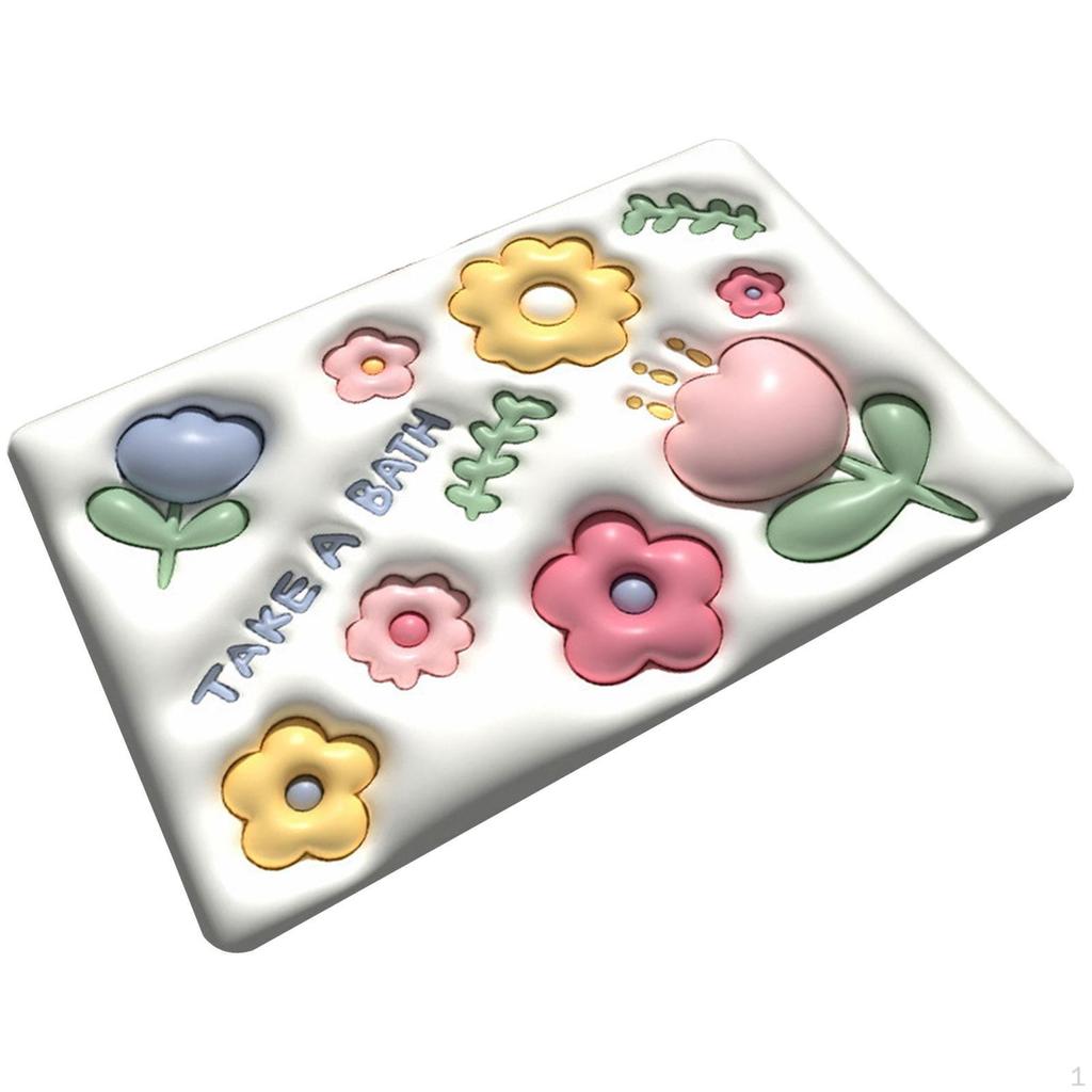 Floor Mat, Super Absorbent Bath Quick Cute Blossom Resistant 3D Floral Bathroom Carpet, for