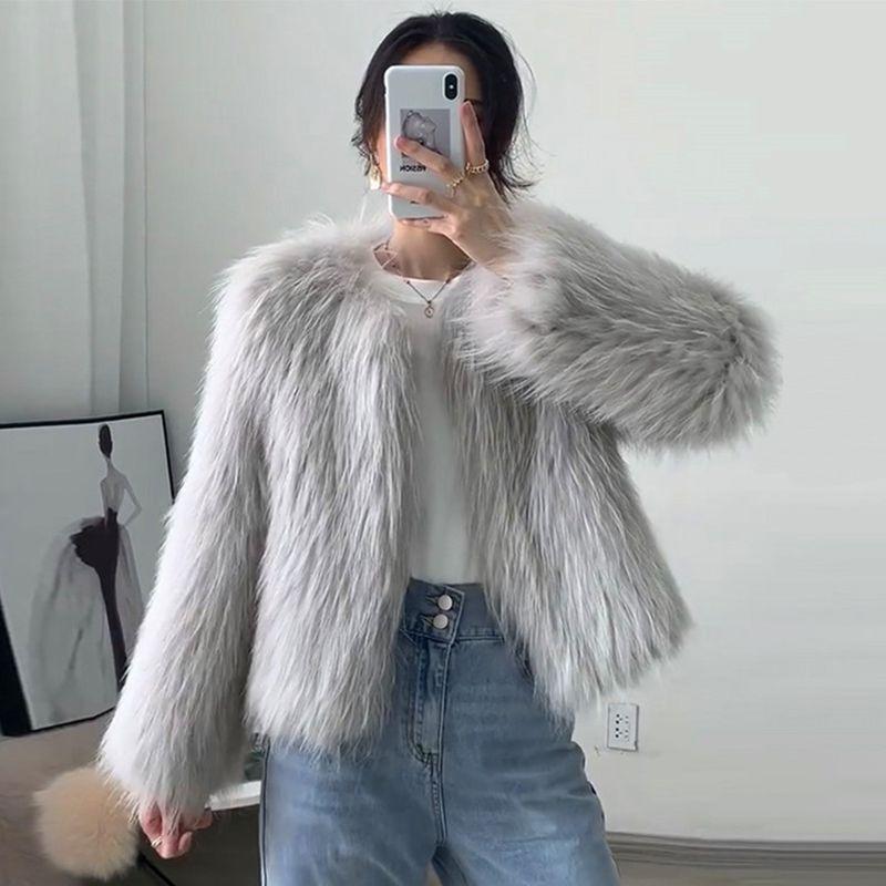 Short small imitation fox fur coat winter new fashion mink velvet short fur coat