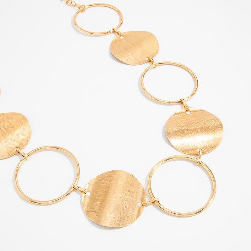 Retro Metal Ring Spliced Waist Chain Female Design Brushed Round Piece Waist Cinching Body Chain 2025 New