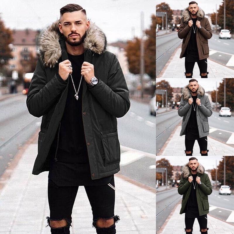 Ultra-warm Men's Winter Parka Jacket With Luxurious Faux Fur Collar