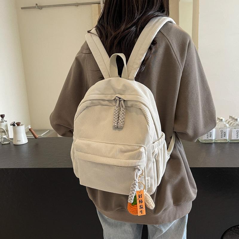 Schoolbag Hot-selling Velvet Backpack Women's Small 1011 New Fashion Corduroy Student Backpack Travel Small Backpack