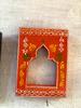 Hand-Carved Wooden Mehrab Wall Frame: Rajasthani Painted Jharokha (Set of 4)