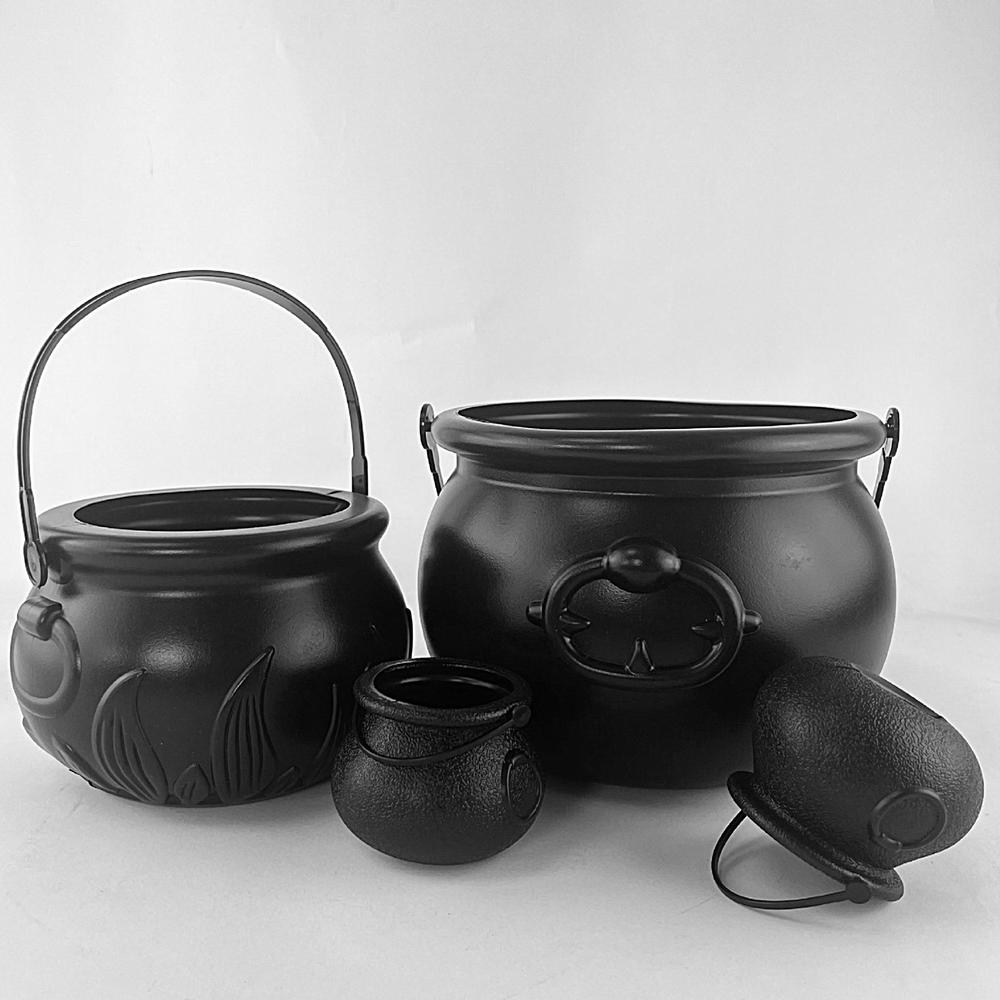 Trick Or Treat Bucket Snack Bucket Halloween Witch Candy Pail 4X Halloween Candy Holders Large Witches Cauldron For Indoor