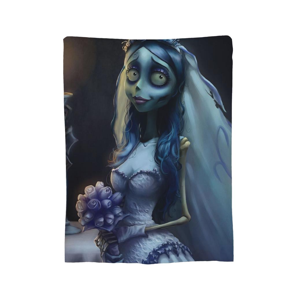 Corpse Bride Emily And Victor Blankets Fleece Summer  Multi-function Lightweight Thin Throw Blankets for Bedding Car Bedspread