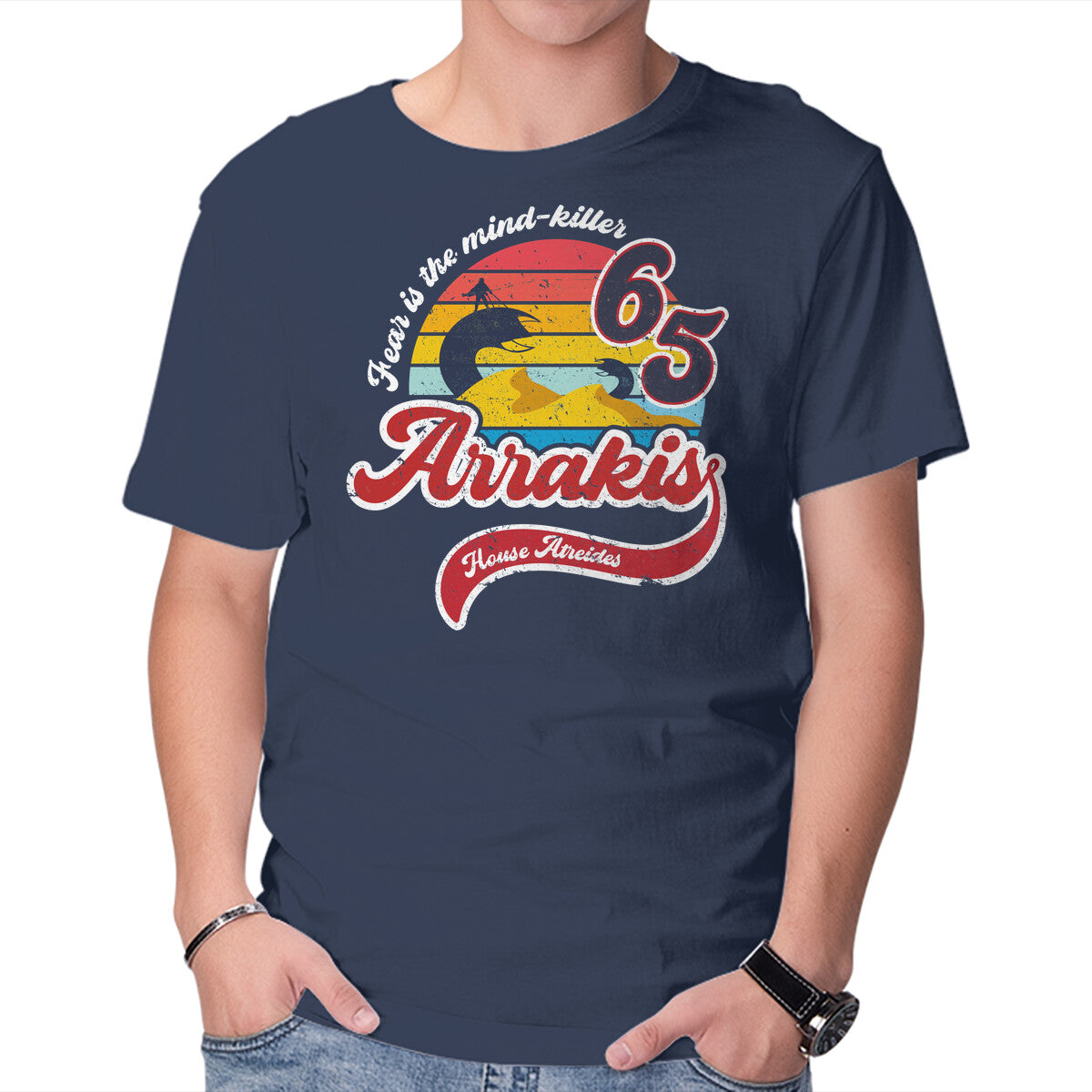 Unisex Crew Neck T-Shirt Arrakis Graphic Short Sleeve Casual Tee S