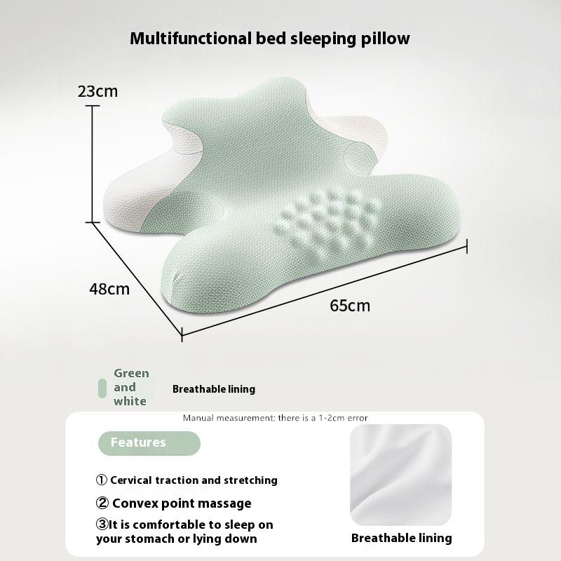 

Multifunctional Memory Foam Bed Prone Pillow for Prone Sleepers And Mobile Phone Stand for Playing Comfortably 65x48x23cm